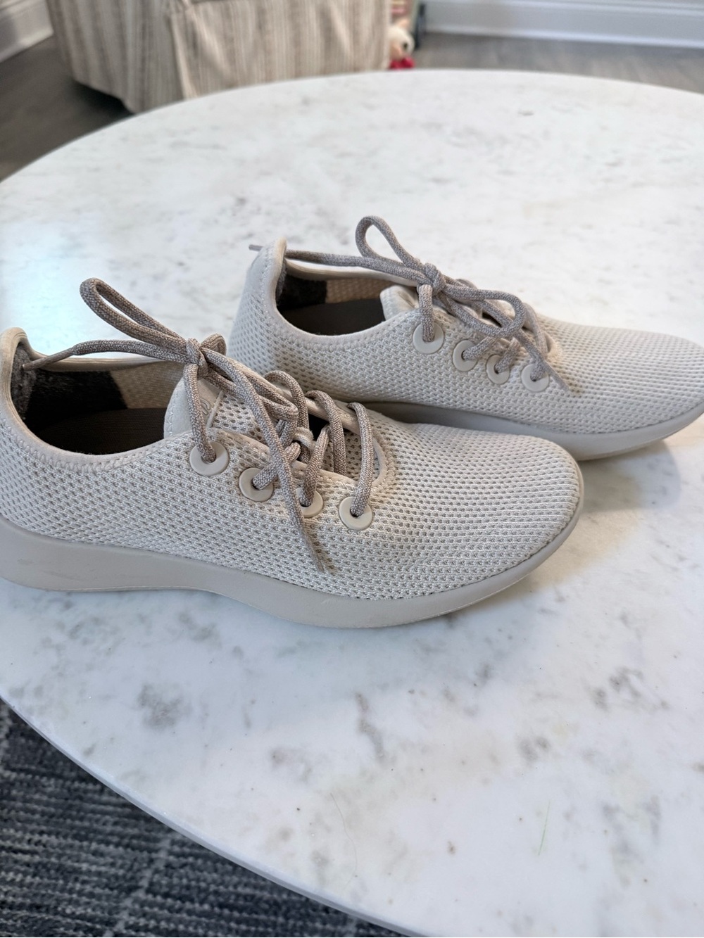 allbirds Women's Knit Lace-Up Sneakers in Light Beige